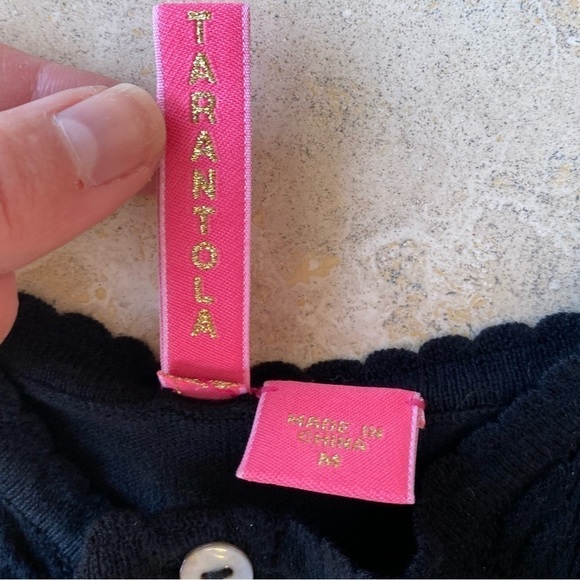 Charlotte Tarantola Black Knit Spaghetti Strap Dress w/ buttons and waist tie M - Picture 5 of 8